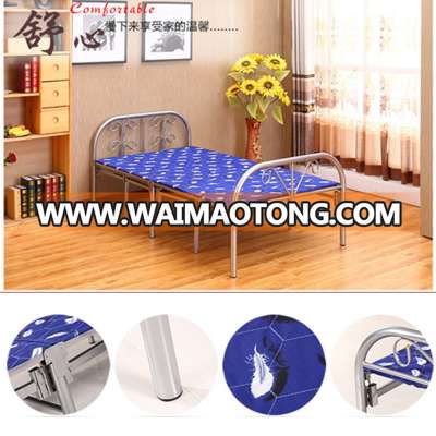 Latest modern designs single folding metal bed with mattress